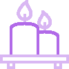 icono atención personalizada con unas velas encendidas
